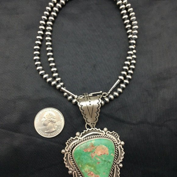 Navajo Sterling Silver Necklace Pendant Length 20 - Picture 5 of 12